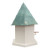 Heartwood Copper Songbird Deluxe Bird House, Verdigris Roof
Offer bluebirds a palatial home with the Copper Songbird Deluxe Bird House. This charming, cellular PVC house has a sparkling white tone, creating a striking contrast with the distressed verdigris roof. A delicate braid adorns the bottom edge of the roof, adding beautiful detail to this domicile. A decorative 2" copper perch rests under the 1.5" diameter entrance hole, inviting bluebirds to rest and reside. A notch at the back of the home offers ventilation, and the cellular PVC construction lends durability to the piece. Connect the octagonal base of the home to a post and place it in your yard to invite in avian tenants. Add style to your bluebird trail with this Copper Songbird Deluxe Bird House. Made in the USA.

Opening: 1.5" dia.
Dimensions: 10" dia. x 16.25"H
Mounting: pole or post mount
Construction: cellular PVC and copper