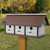 Amish Made Recycled Plastic Triple Wren House, Horizontal
Make a bold statement in your garden while providing birds a few nesting sites with this Amish Made Brown and Gray Horizontal Recycled Plastic Triple Wren House.
Significant, recycled-plastic bird shelter with three separate 1.125" diameter openings in a horizontal row
Entry holes perfectly sized for chickadees, wrens, or other small communal birds
Gray tone of the recycled side walls offsets the dark brown of the pitched roof and flat base
Dark brown detailing between each domicile visually divides the extended shelter
Roof lifts upward for nest checks and cleaning
A perch below each entry provides birds a takeoff and landing spot
The generous flat base rests on a level surface or can accommodate a mounting bracket (not included) for display on a sturdy pole or post
Built by Amish craftsman out of recycled milk jugs for longevity and environmental friendliness
Made in the USA.
