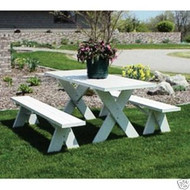 Dura-Trel Picnic Table w/ Unattached Benches, 6'