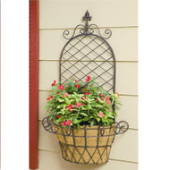 Deer Park Ironworks Finial "X" Wall Basket w/ Coco Liner