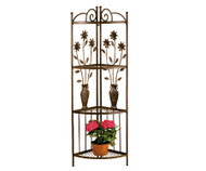 Deer Park Ironworks Floral and Vase Corner Rack