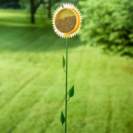 
Heritage Farms Sunflower Staked Bird FeederHeritage Farms Sunflower Staked Bird FeederHeritage Farms Sunflower Staked Bird Feeder
Wild Birds > Bird Feeders > Decorative Feeders

Wild Birds > Bird Feeders > Specialty Bird Feeders


Heritage Farms Sunflower Staked Bird Feeder
Create a cheerful dining spot for birds in your landscaping using this Heritage Farms Sunflower Staked Bird Feeder. A familiar, sunflower shaped top and green shaft bring a fun look to your setting in moments, while the steel construction lends durability. An 8" diameter, bright yellow disc with petal accents forms the top of this feeder, perfectly mimicking a sunflower in bloom. The mesh center of this piece holds 0.5 quarts of sunflower seed or peanut chunks, and clinging birds can easily reach it through the 0.25" square mesh. This reservoir sits atop a deep green, steel stake, with leaf shapes extending from it for added realism. The pointed end of this stake inserts into soil for quick installation, and the powder coated finish throughout the unit remains durable for many seasons. Remove a small section from the top of the flower to refill the reservoir in moments. Add bright color and a familiar flower to your bird garden all year with this Sunflower Staked Bird Feeder.