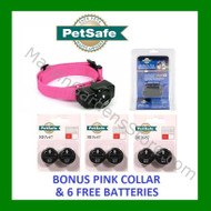 PetSafe PIF-275-19 Wireless Dog Fence Collar & Receiver - Pink & 3pks Batteries