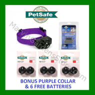 PetSafe PIF-275-19 Wireless Dog Fence Collar & Receiver - Purple & 3pks Batteries