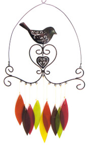 Blue Handworks Bird & Heart Wind Chime