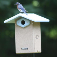 Ultimate Bluebird House in Taupe and Blue Recycled Plastic