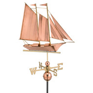 Good Directions Schooner Weathervane - Polished Copper 9601P