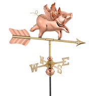 Good Directions Flying Pig Garden Weathervane - Polished Copper w/Roof Mount
 8840PR