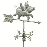 Good Directions Flying Pig Garden Weathervane - Blue Verde Copper w/Roof Mount
 8840V1R