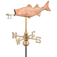 Good Directions Bass with Lure Garden Weathervane - Polished Copper w/Garden Pole 8847PG