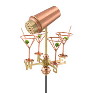 Good Directions Martini with Glasses Garden Weathervane - Polished Copper w/Garden Pole
 8861PG