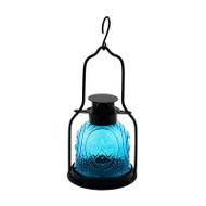 Achla Decorative Iron and Glass Lantern Teal ML-03TB