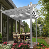 New England Arbors Elysium 12 x 12 Attached Louvered Pergola VA42072