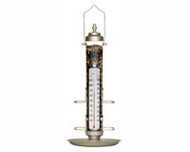 Weems & Plath Conant Bird Feeder Thermometer 21 inch with Tray Satin Nickel CCBBFT30SN