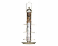 Weems & Plath Conant Bird Feeder Thermometer 24 inch with Tray Satin Nickel CCBBFT31SN