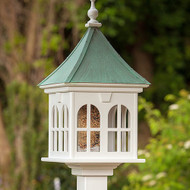  Fancy Home Products 14" Double Window Gazebo Birdfeeder With Patina Copper Roof