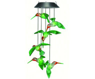  Solar LED Illuminated Painted Hummingbird Mobile 6" x 6" x 25"   MFHBPTDMOB