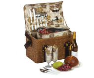 Oak and Olive Woodstock Fern Lining 2 Person Picnic Basket