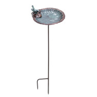 Achla Designs Scallop Shell Birdbath and Bird Feeder Bowl and Stake