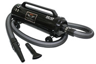 Metro Vac Master Blaster MB-3V Variable Speed Motorcycle Car Dog Grooming Dryer
All Steel Body, Two 4.0 Peek HP 2 Stage Dual Fan

Motors, Variable Speed and Two Temperatures, 10 ft. Heavy Duty Commercial

Hose, Heavy Duty Neoprene Blower Nozzle, and a 12 ft. 3 Conductor Cord.