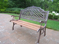 Oakland Living Mississippi Collection Aluminum and Wood Garden Bench