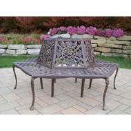 Oakland Living Tea Rose Aluminum Tree Bench