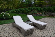 Oakland Living 3 Piece Outdoor Chaise Lounge with Cushion