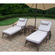 Oakland Living Mississippi 3-Piece Chaise Lounge Set with Cushions