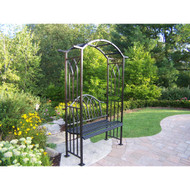 Oakland Living Royal Metal Outdoor Bench with Arbor 