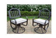 Oakland Living Rochester Metal Outdoor Rocking Chair with Beige Cushion (Set of 2)