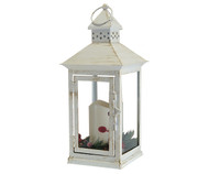 Mark Feldstein Holiday Berry and Pine White 13.5 LED Lantern (MFLNT135HBW)