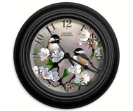 Reflective Art Cherry Blossom 10 in. Decorative Wall Clock RAI 29738 