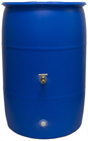 Good Ideas RB55-BLUE Big Blue Recycled Rain Barrel, 55 Gallon 