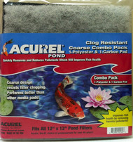 Acurel 2560 Combo Pack Coarse Polyester and Carbon Media Pads for Ponds, 12-Inch by 12-Inch