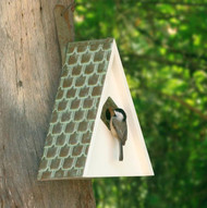 Swiss Chalet Copper Roof Bird House (BH202WWHT)