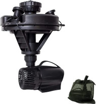 Pond Boss 1/4 HP Floating Fountain w/ 3 LED Lights & 3 Fountain Heads + Free Pump Bag