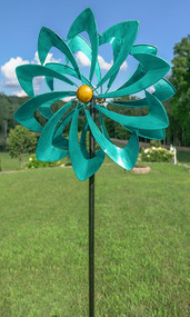 Marshall Kinetic Festival Wind Spinner, Turquoise, 94"H