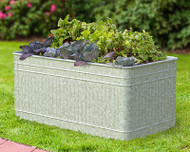 Aged Galvanized Vintage Raised Rectangular Planter 