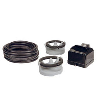 High output for large water gardens and koi ponds with greater oxygen demand
Circular diffuser design maximizes upwelling and circulation
High efficiency non-clogging diffuser tubing reduces friction for increased airflow
Kits include air pump with 6' cord, 2-way splitter, (2) 8" diffuser, fittings, check valve and 3/8" weighted tubing