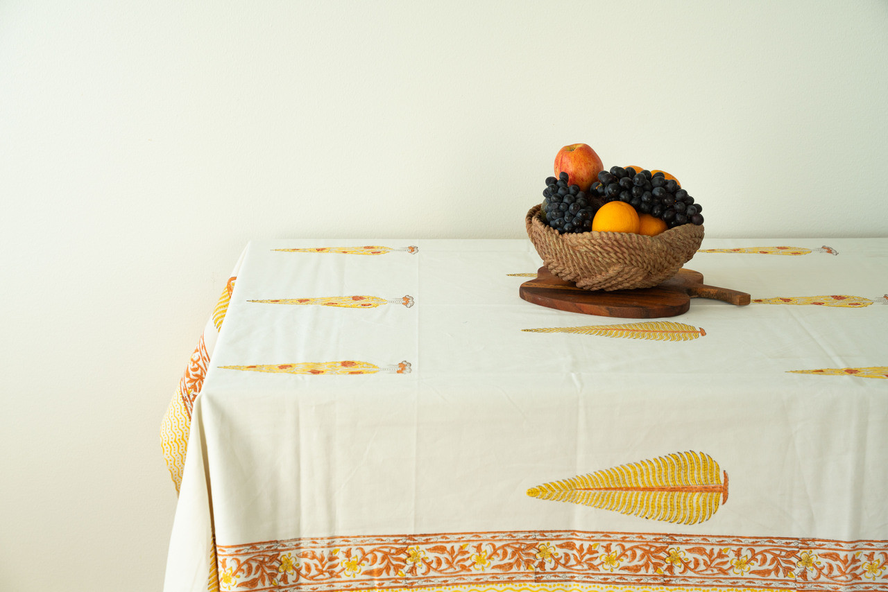Unique Table Linens, Block Print Tablecloths, Cotton Napkins