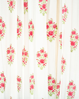 Ruby Rose Tapestry - Set of 2 Hand block Printed Curtain (100% premium cotton, 300 TC, Super soft fabric)