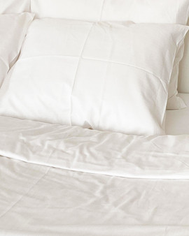 Pure and Premium 400 thread count Cotton, White Duvet Cover with thin stripes