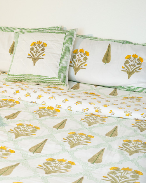 Nested Blossom - Pure Cotton Hand block Printed Duvet cover (100% premium cotton, 300 TC, Super soft fabric)