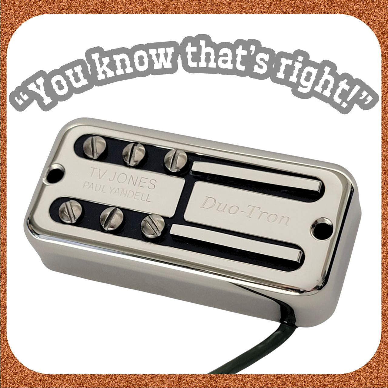 Paul Yandell Duo-Tron Neck Pickup-Universal Mount-TV Jones
