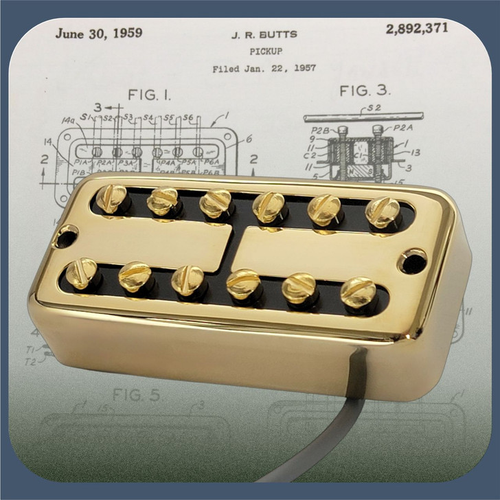 Ray Butts Ful-Fidelity Neck Guitar Pickup No Ears Mount Gold with Blank cover