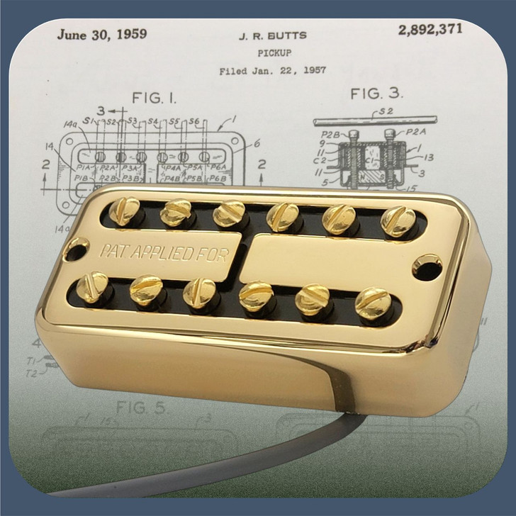 Ray Butts Ful-Fidelity Neck Guitar Pickup No Ears Mount Gold with PAF cover