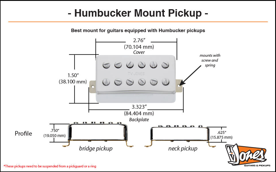 Humbucker Mount Pickup Dimensions