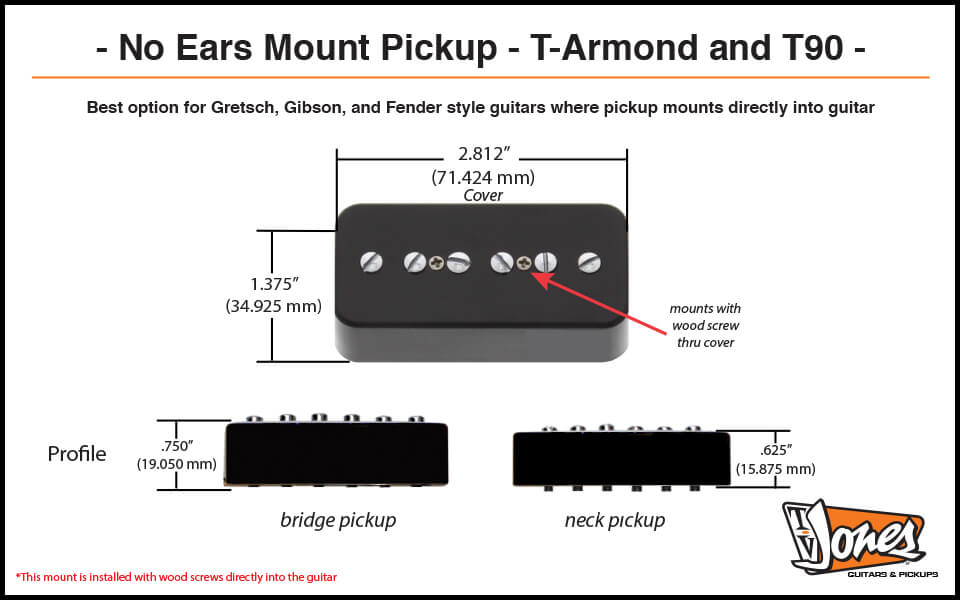 No Ears Mount Pickup Dimensions