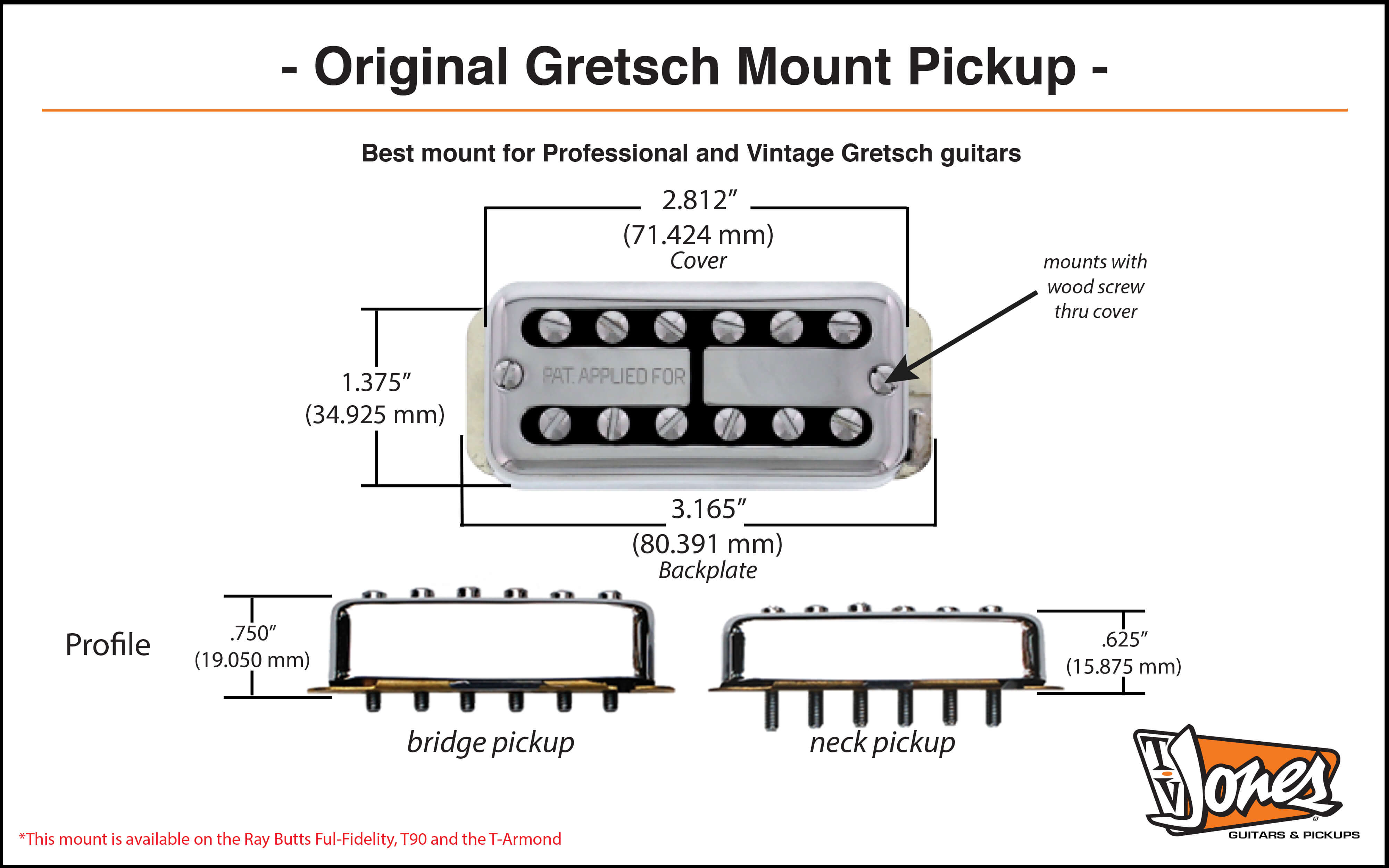 Original Gretsch Mount Dimensions