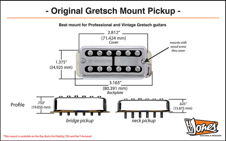 Original Gretsch Mount Pickup Dimensions